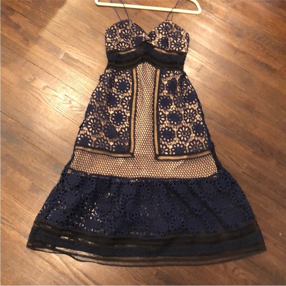 Self-Portrait Dresses & Skirts - Self Portrait Navy Lace Dress